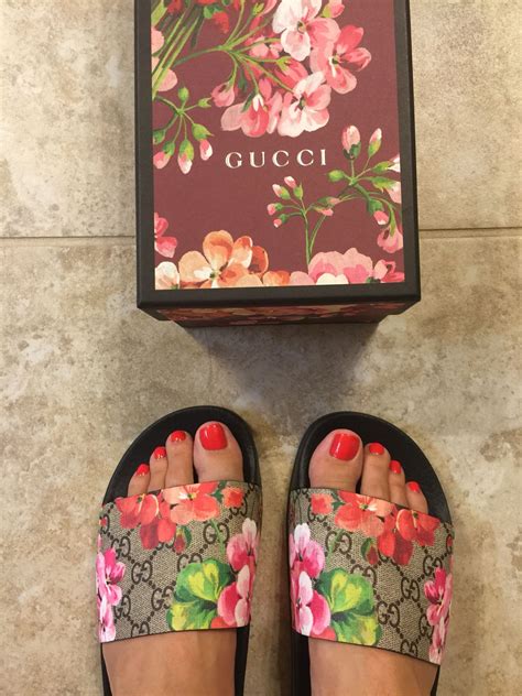 gucci flower slides women|gucci floral platform slides.